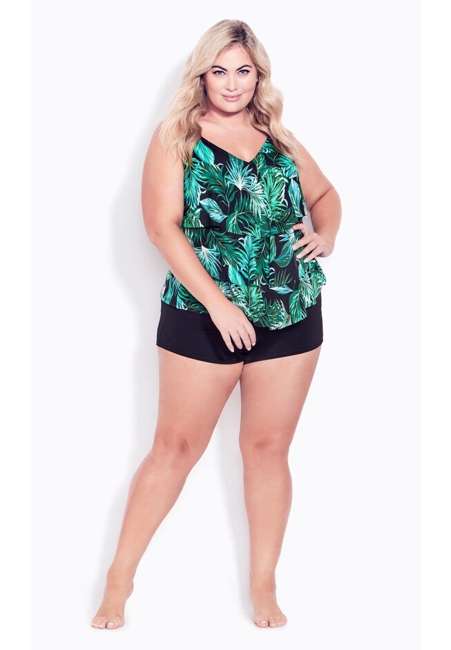 3 Tiered Print Tankini Top, AMAZONIA, on-hover image number null