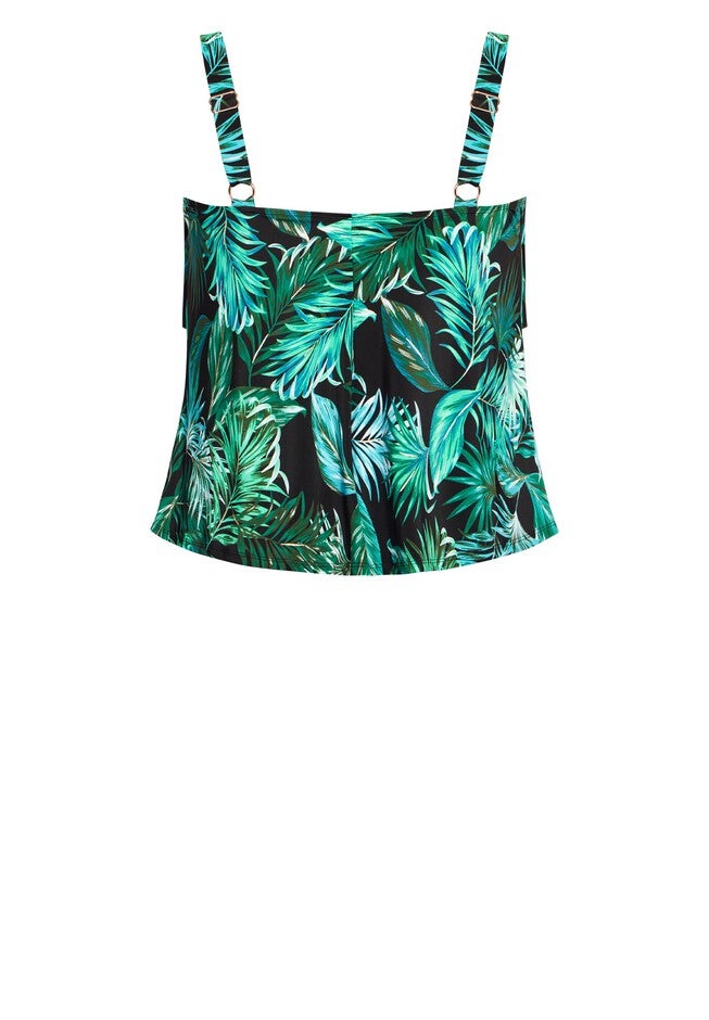 3 Tiered Print Tankini Top, AMAZONIA, alternate image number null