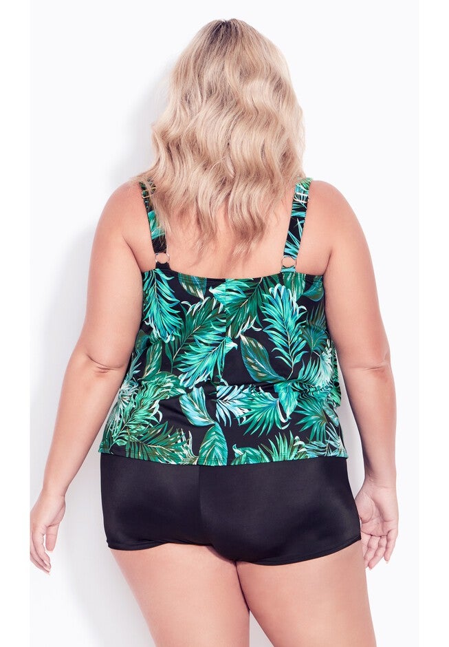 3 Tiered Print Tankini Top, AMAZONIA, alternate image number null