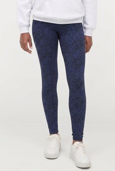 Cotton Spandex Elastic Waist Full Length Leggings