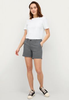 Mid-Rise Stretch Cotton 2-Pocket Chino Shorts