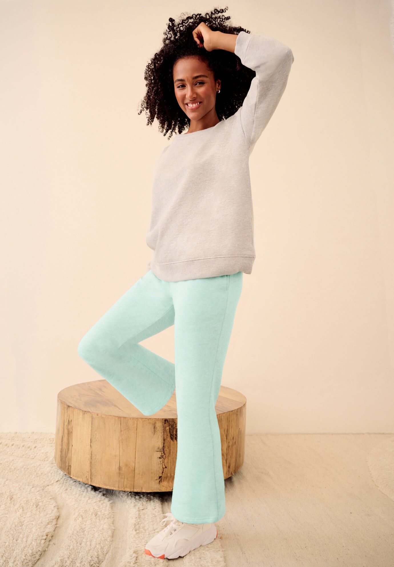 Bootcut Fleece Sweatpants, AQUA SKY, hi-res image number 0