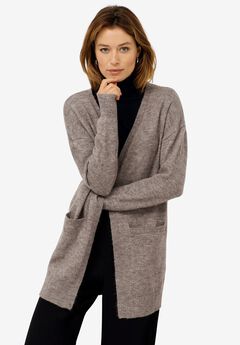 Long Open Cardigan With Pockets