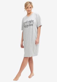 Cotton Spanex Jersey V-Neck Short Sleeve Sleepshirt