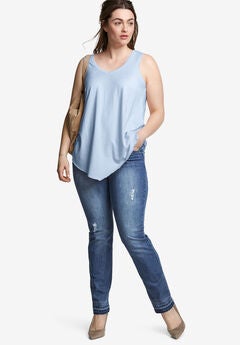 Plus Size V Neck Crop Top