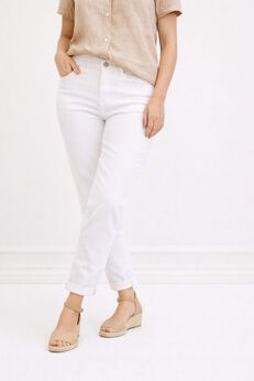 Mid-Rise Stretch 5-Pocket Relaxed Fit Boyfriend Jeans