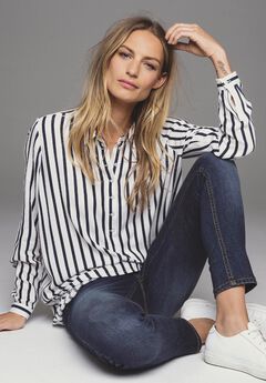 Plus Size Button Cuff Shirts