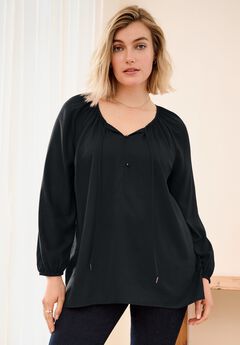 Tie Neck Peasant Tunic
