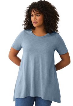 Side Point Hem Scoop Neck Tunic
