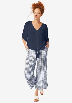 Gingham Crop Pants