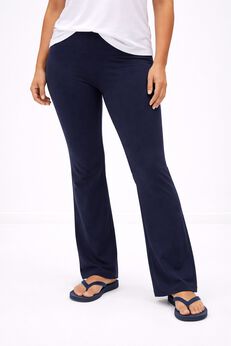 Cotton Spandex Full Length Bootcut Flat Waistband Leggings