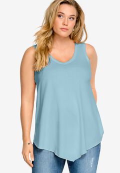 V-Neck Pointed Front Tank