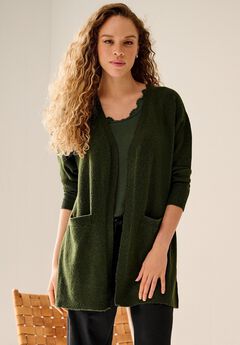Long Open Cardigan With Pockets