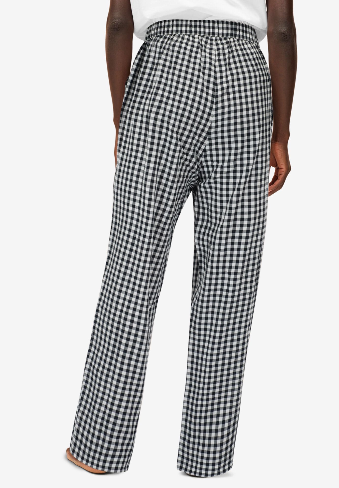 Cotton Sleep Pant with Pockets, BLACK WHITE GINGHAM, on-hover image number 1