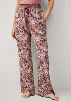 Wide-Leg Sleep Pant with Tassel Drawstring