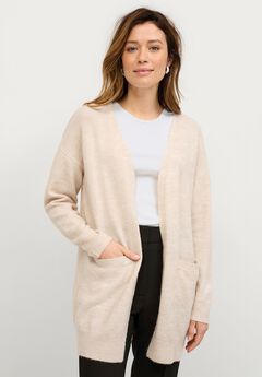 Long Open Cardigan With Pockets