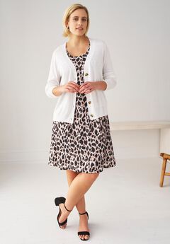 Lightweight Fine Knit Relaxed V-Neck Boxy Cardigan