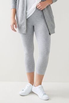 Cotton Spandex Elastic Waist Capri Leggings