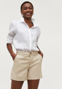 Mid-Rise Stretch Cotton 2-Pocket Chino Shorts