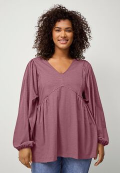 V-Neck Tunic with Diagonal Empire Seam