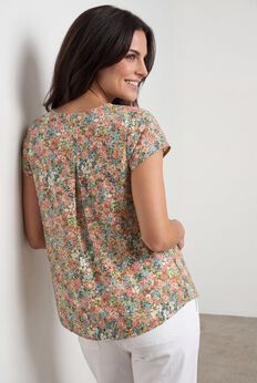 Cotton Jersey Slub Cap Sleeve Trapeze Tee