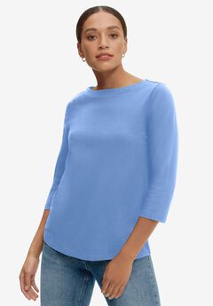 Plus Size Light Blue Shirt For Women
