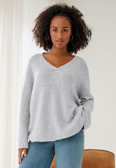 Boxy Crossover V-Neck Pullover