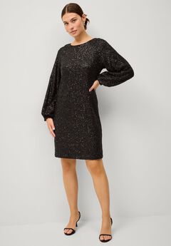 Sequin Dress With Satin Bow At Back