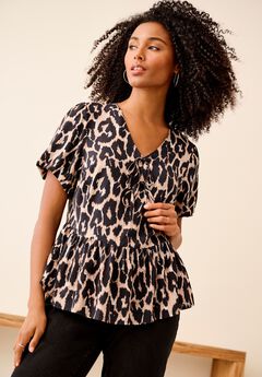 Plus Size Ruffled Hem Tops