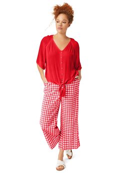 Plus Size Red Pants