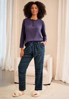 Flannel Sleep Pant With Drawstring Waist