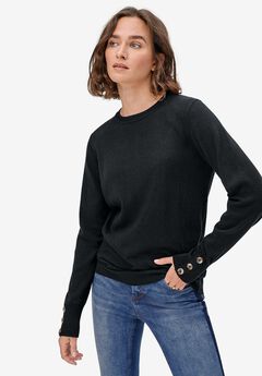 Button-Cuff Pullover