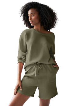 Fleece Shorts With Drawstring Waist