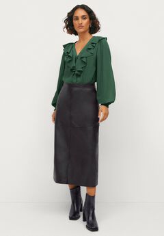 Ruffled Button Front Blouse