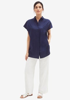 Linen-Blend Drawstring Pants