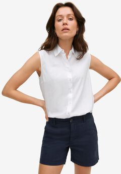 Mid-Rise Stretch Cotton 2-Pocket Chino Shorts