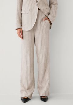 Wide Leg Elastic Waist Linen Trouser