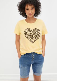 100% Cotton Jersey Slub Scoopneck Short Sleeve Graphic Tee