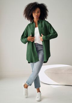 Oversized Linen-Blend Boyfriend Shirt