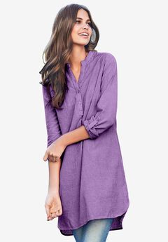 Breezy Cotton Henley Tunic