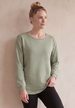 French Terry Blouson Sleeve Sweatshirt Tunic