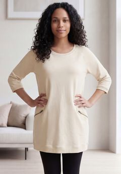 French Terry Zip Pocket Tunic