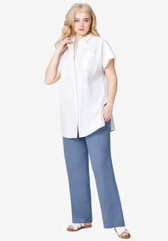 Linen-Blend Drawstring Pants