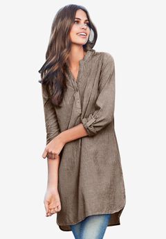 Breezy Cotton Henley Tunic