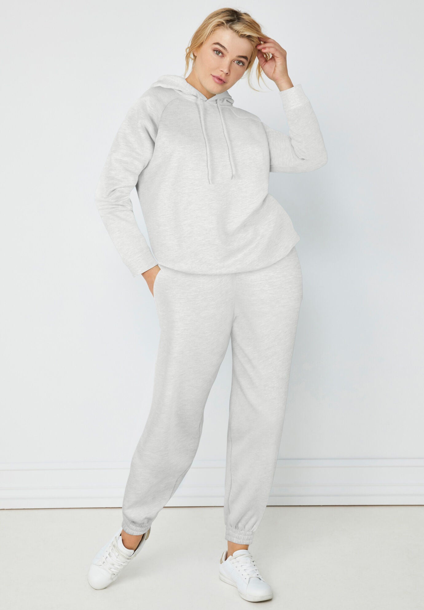 Hooded Fleece Boxy Sweatshirt, , alternate image number 2