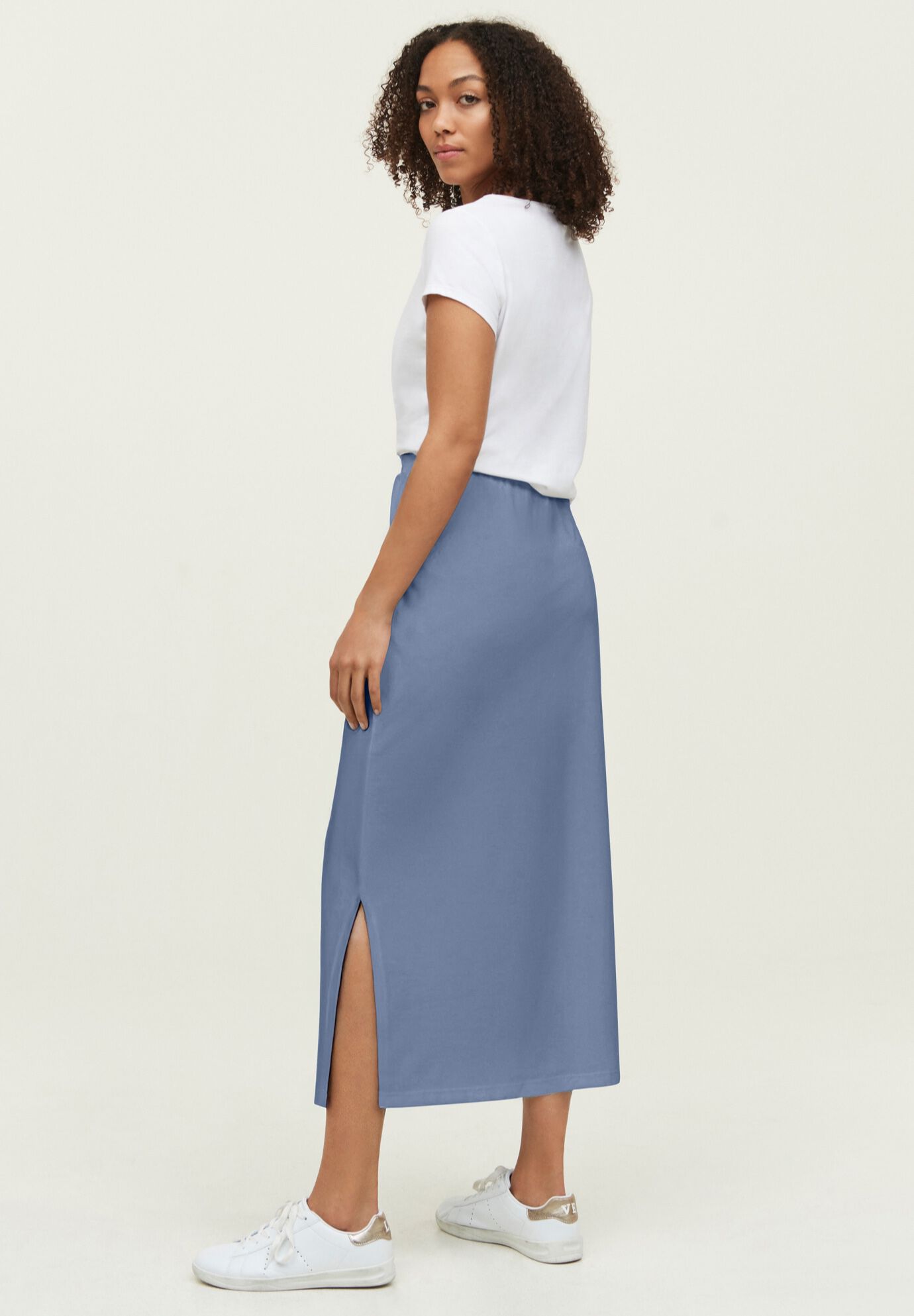 Knit Maxi Skirt, PALE INDIGO, on-hover image number 1
