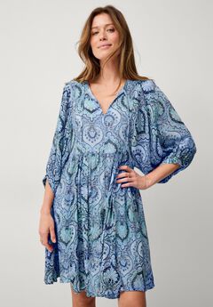 Crinkle Keyhole Empire Dress