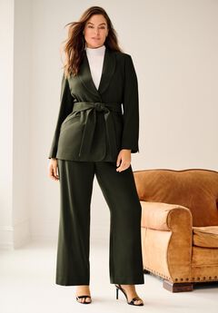 Shawl Collar Blazer With Self-Tie Belt