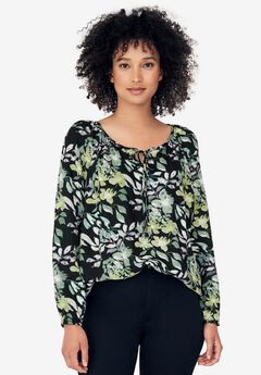 Tie Neck Peasant Tunic