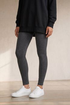 Cotton Spandex Elastic Waist Full Length Leggings